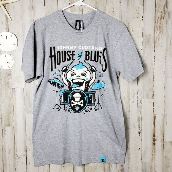 Johnny Cupcakes Graphic Tee Shirt Gray Size Medium - Picture 1 of 10